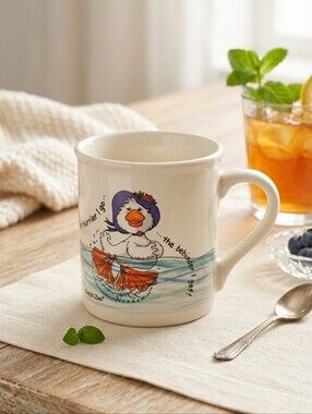 Suzy's Zoo Vintage Collectable Duck Purple Hat Coffee Mug Cup